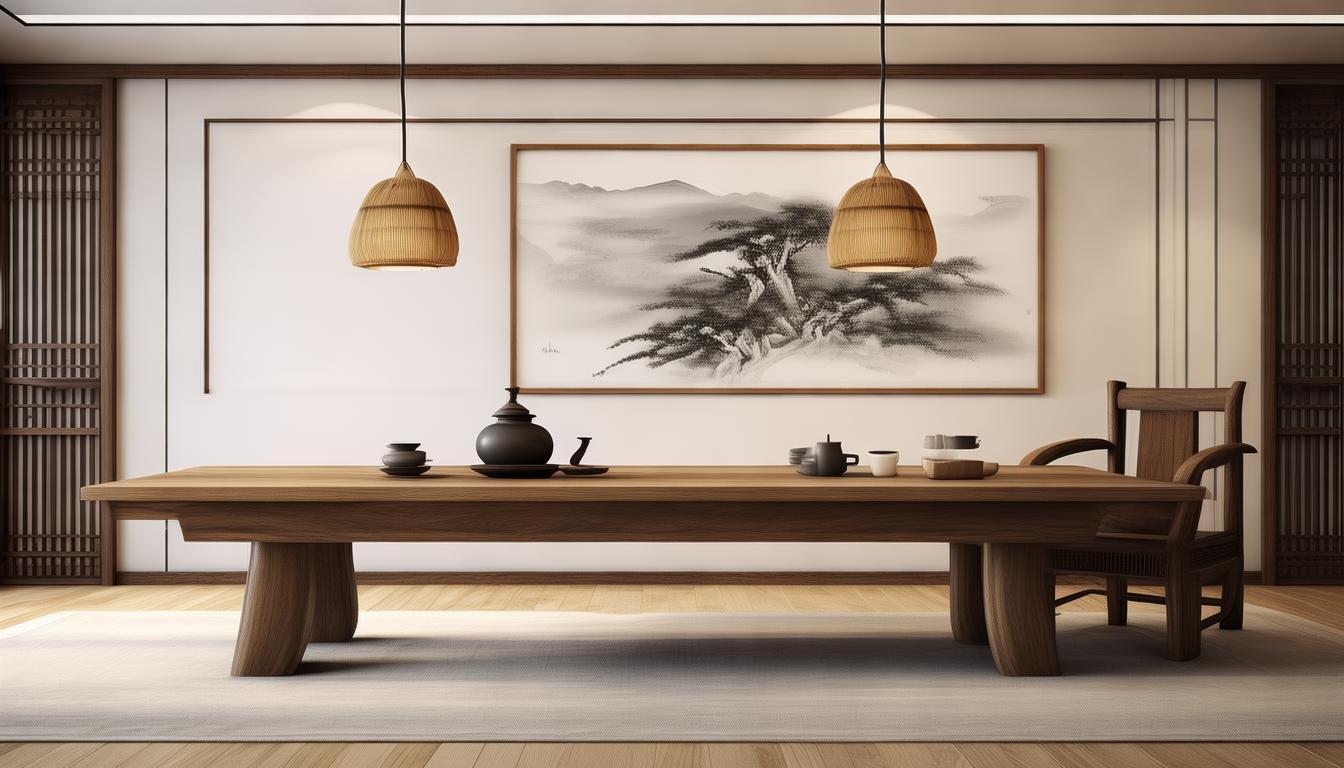 新中式风格装修_菲玛芸菁砂涂料墙面_现代中式地毯贴图